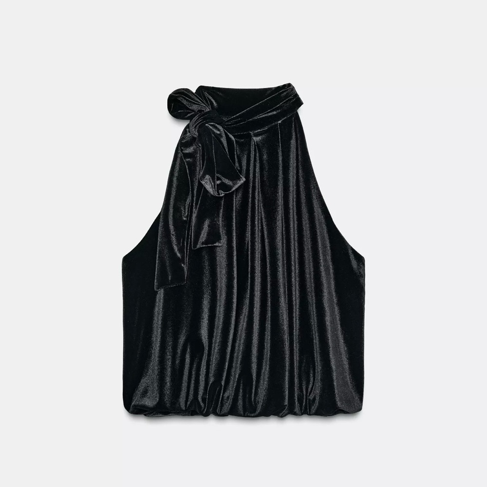 Zara velvet halter top